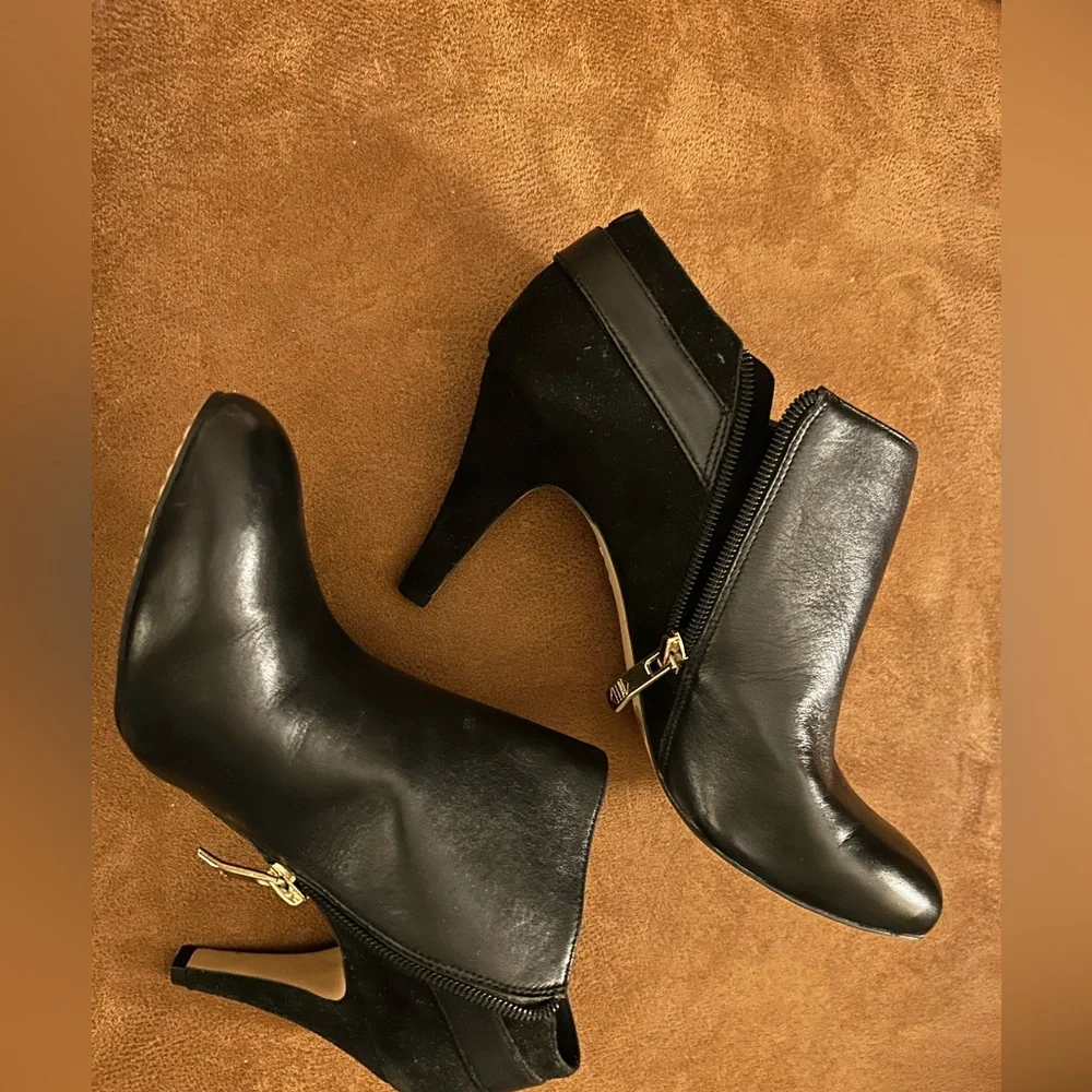 Vince Camuto Black Suede and Leather Booties - Picture 6 of 9